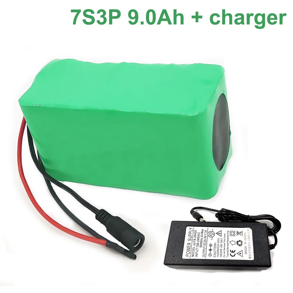 24V 9Ah 25 9 V 18650 литий-ионный аккумулятор для электровелосипеда 7S3P с зарядным