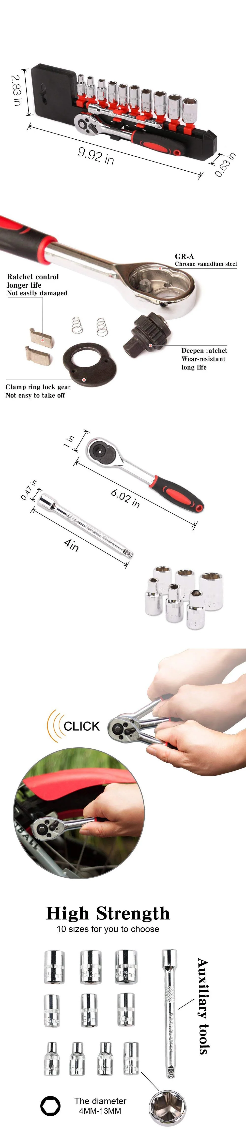 Car Repair Tool Set Electrician's Set Tool Box Car Repair Tool Screwdriver Set of Heads Socket Mechanics Tool Kits Clamp