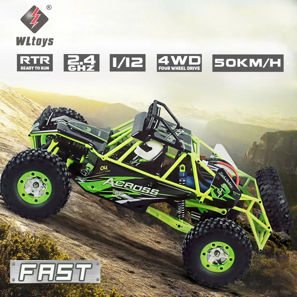 Wltoys 12428 1/12 Rc Car 2.4g 4wd Electric Brushed Racing Crawler Rtr  50km/h High Speed Rc Off-road Car Remote Control Car Toys - Rc Cars -  AliExpress