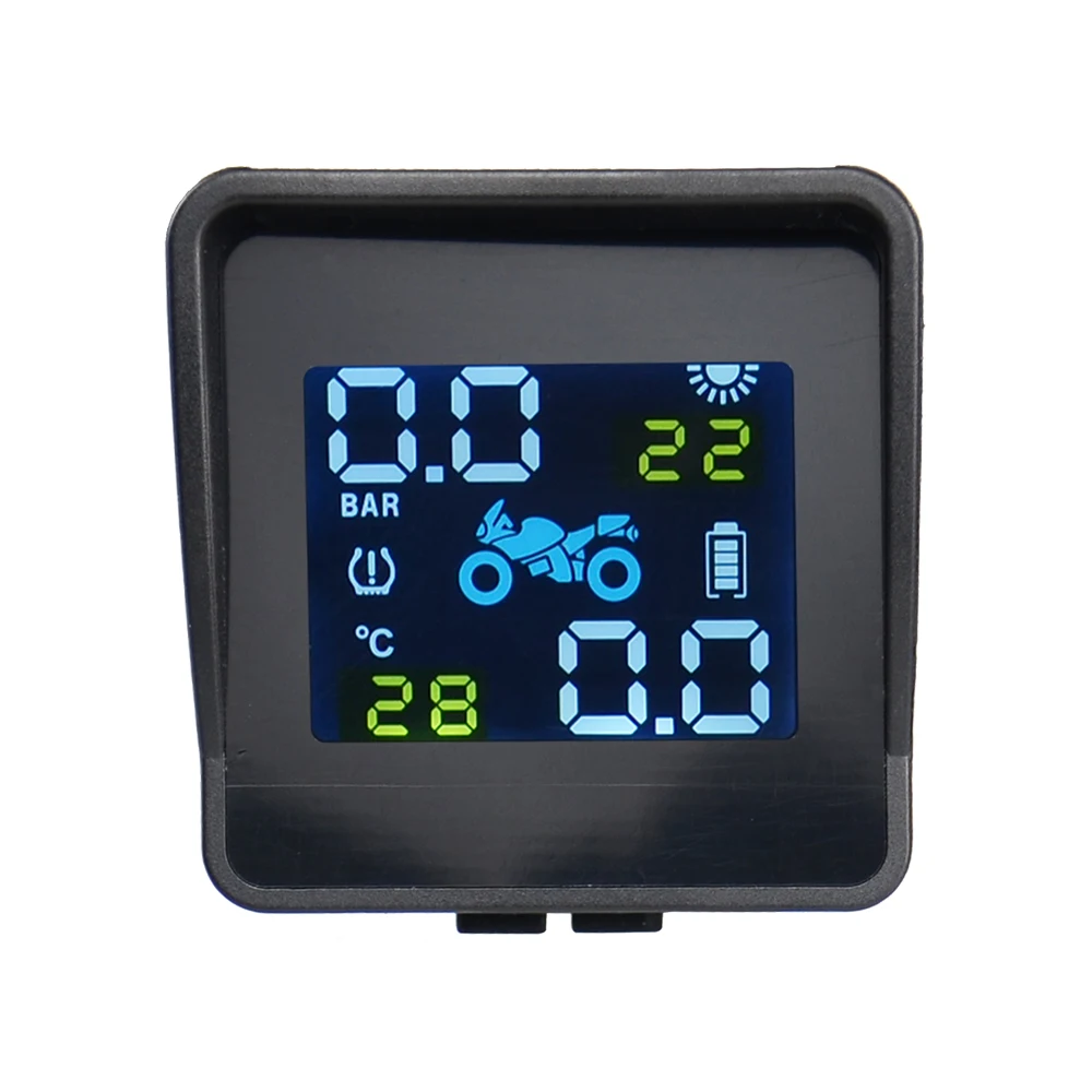 2020 USB Solar TPMS  Motorcycle  Charging Motor Tire Pressure Tyre Temperature Monitoring Alarm System with 2 External Sensors