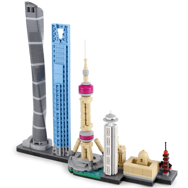 New-compatible-legoing-City-Architecture-Shanghai-skyline-set-Building-Blocks-Bricks-Toys-Gift-for-Children-Support (2)
