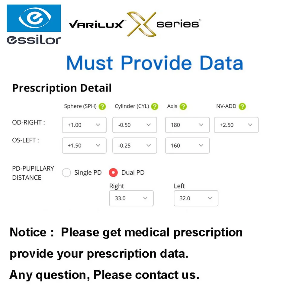Varilux X Serie Multifocal Lenses 1.50 1.59 1.60 1.67 1.74 Progressive  Glasses Lenses 1 Pair ( Full Prescription Data Required ) - AliExpress  Apparel Accessories