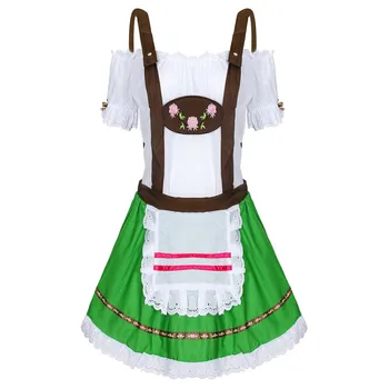 

Fantasia Oktoberfest Costume Women Dirndl Maid Dress Germany Bavarian Cosplay Outfit Sexy Halloween Party Costumes