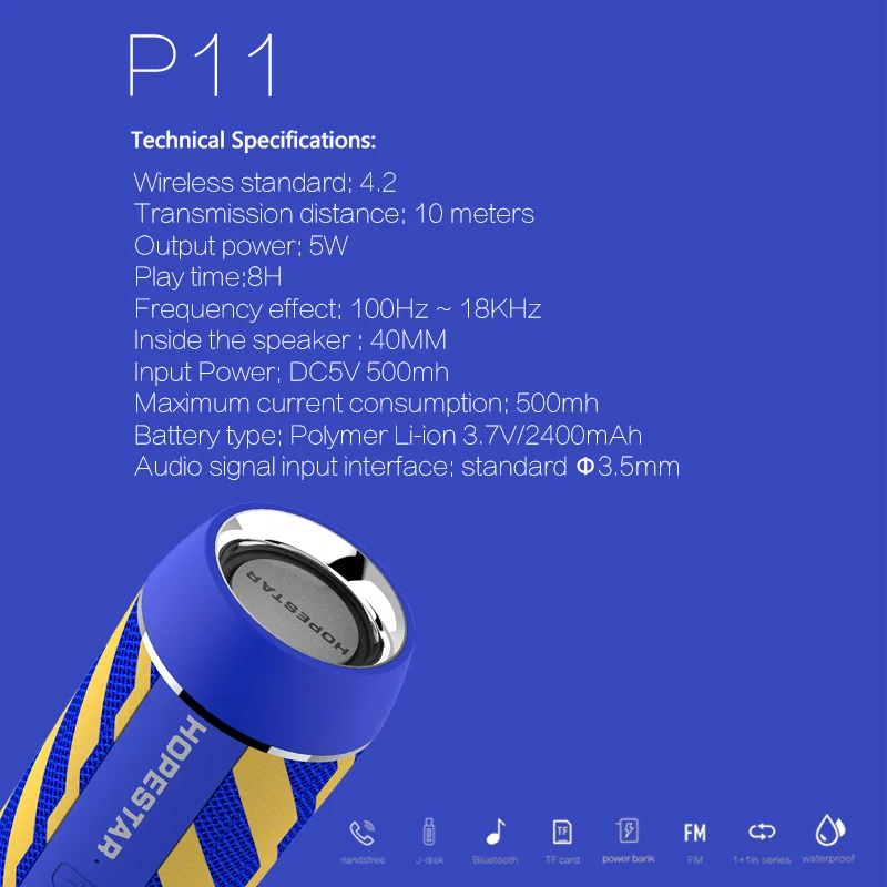 P11 bluetooth динамик для езды на открытом воздухе водонепроницаемый портативный беспроводной мини стерео светодиодный с TF картой FM радио фонарик Super Bass