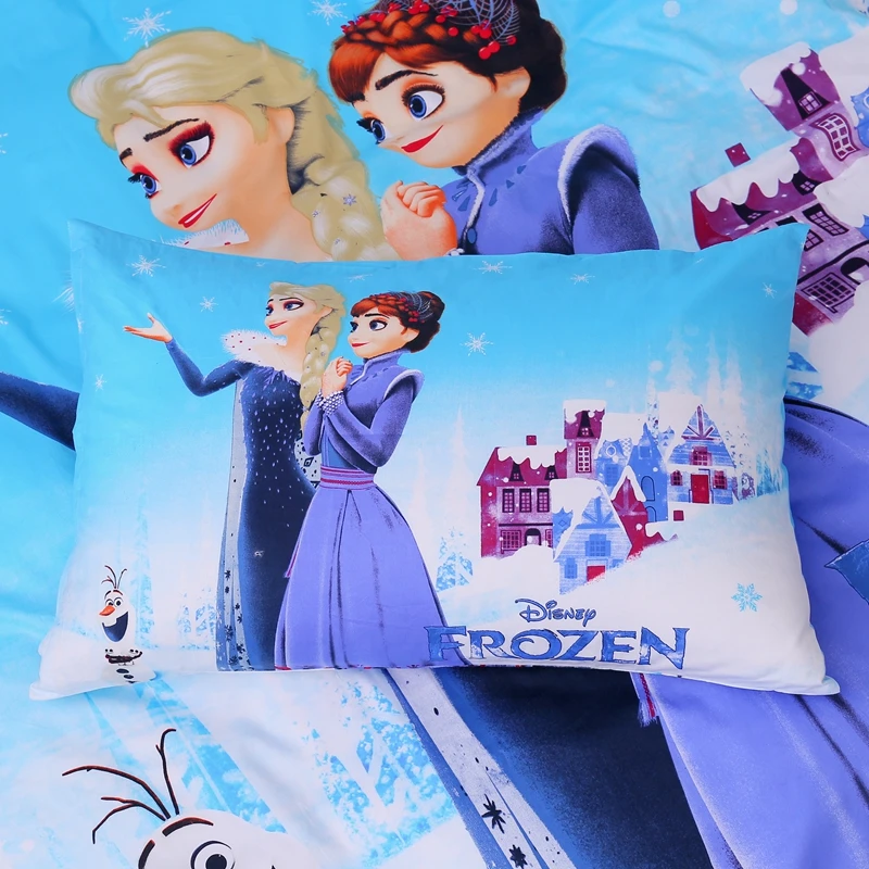  Cartoon Blue Frozen 2 Princess Elsa Anna Bedding Set Children's Kids Duvet Cover Set Bedroom Decor 