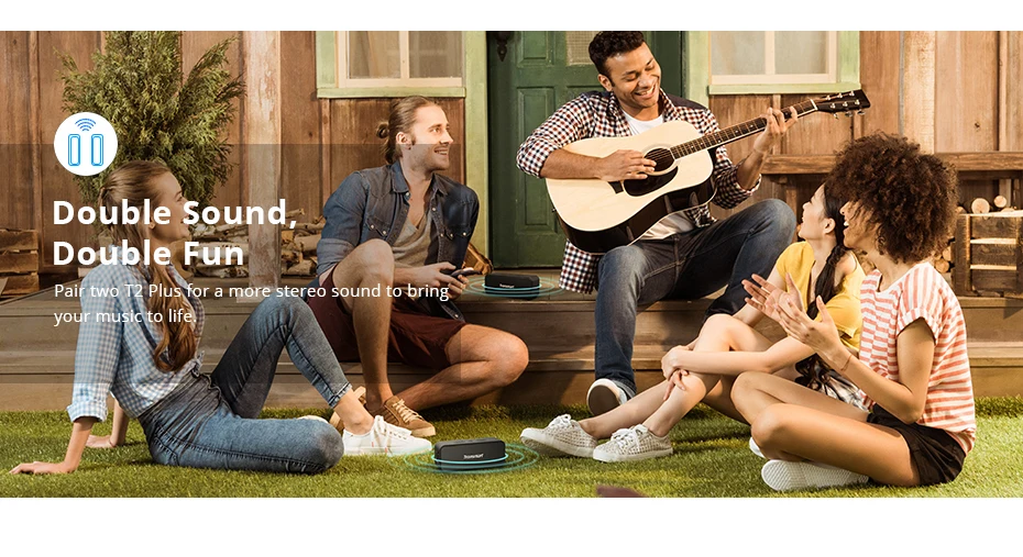 Tronsmart T2 Plus Bluetooth 5.0 Speaker 20W Portable Speaker 24H Column IPX7 Soundbar with TWS,Voice Assistant,Micro SD (1)