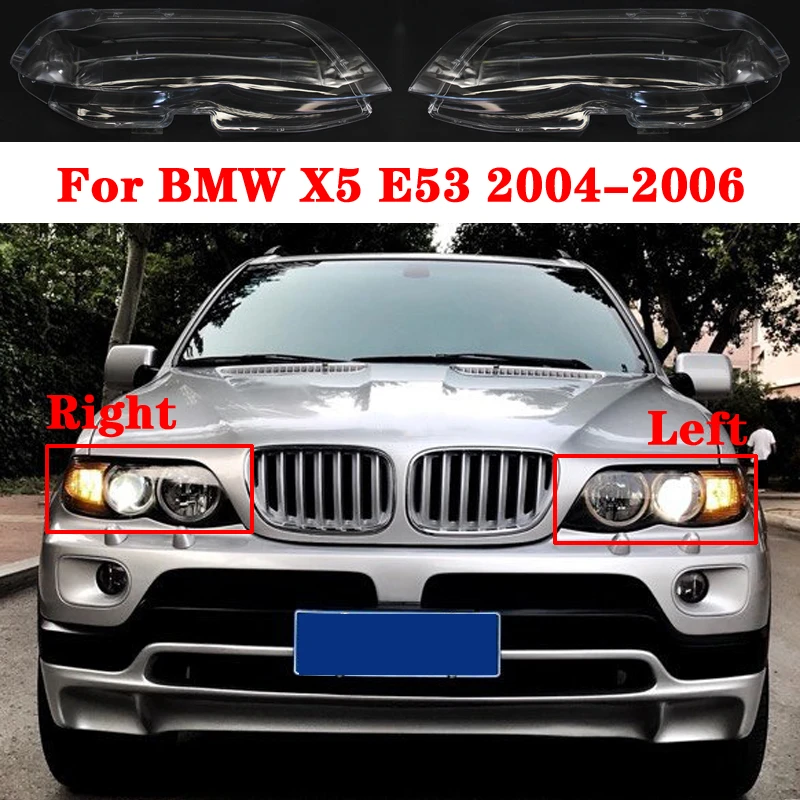 Car Front Headlight Lens Cover For BMW X5 E53 2004 2006 Auto Shell