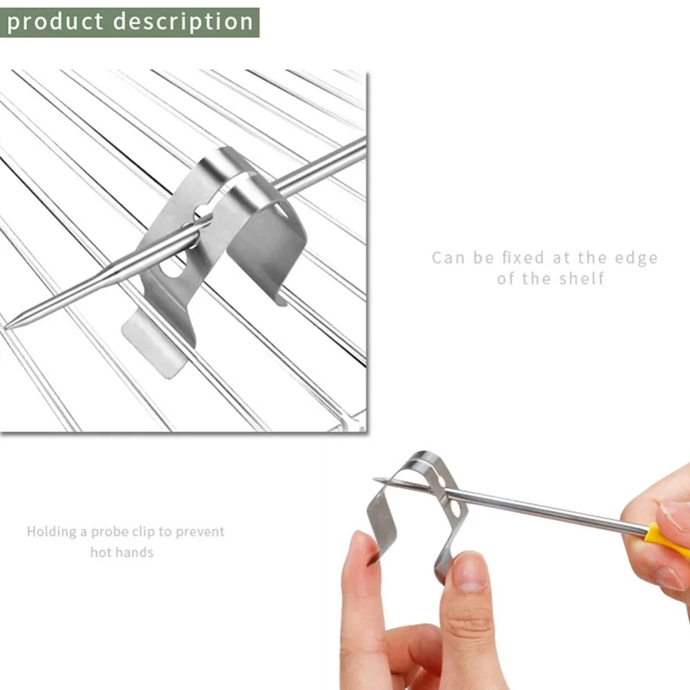 Meat Thermometer Barbecue Probe Clip Holder 8Pcs Universal For Ambient Temperature Readings BBQ Oven Grill Accessory Tool smoker accessories smoker accessory