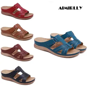 

Women Slippers Summer Sandals Ladies Vacation Beach Shoes Wedge Mules Casual Home Comfortable Shoes Female Dropshipping