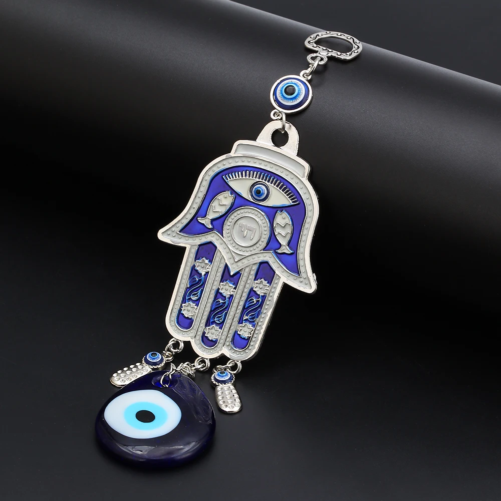 

MEIBEADS 1pc Turkey Blue Evil Eye Charns Hamsa Hand Wall Hang Pendants Fit Women Decoration Home Party Jewelry Evil Eye Keychain