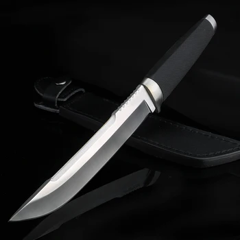 

Outdoor Knife Rubber Handle Geometry Short Knife Wild Hunting Survival Knife Camping Multifunction Knife