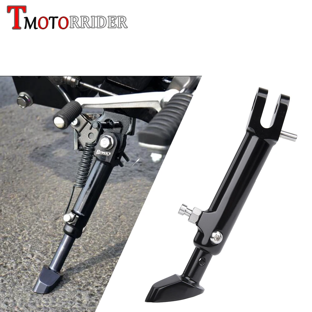  Moto Black CNC Aluminum Durable Adjustable Kickstand Side Foot Stand Bracket for 2018 & Up Kawasaki
