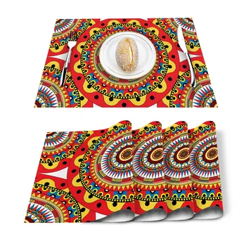 

Colorful Texture Geometric Mosaic Placemat for Dining Table Non-slip and Heat-insulating Table Mat Table Decoration Placemat