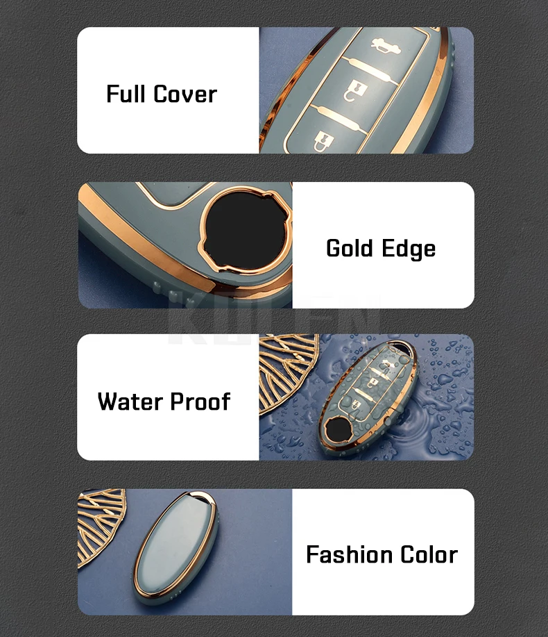 Nuovo TPU Car Key Case Cover Shell Fob per Nissan Qashqai X-Trail T31 T32 Juke J10 J11 Tiida Altima Pathfinder calci per Infiniti - H59c267ceb78145a789a4f9ed6dafd46bG