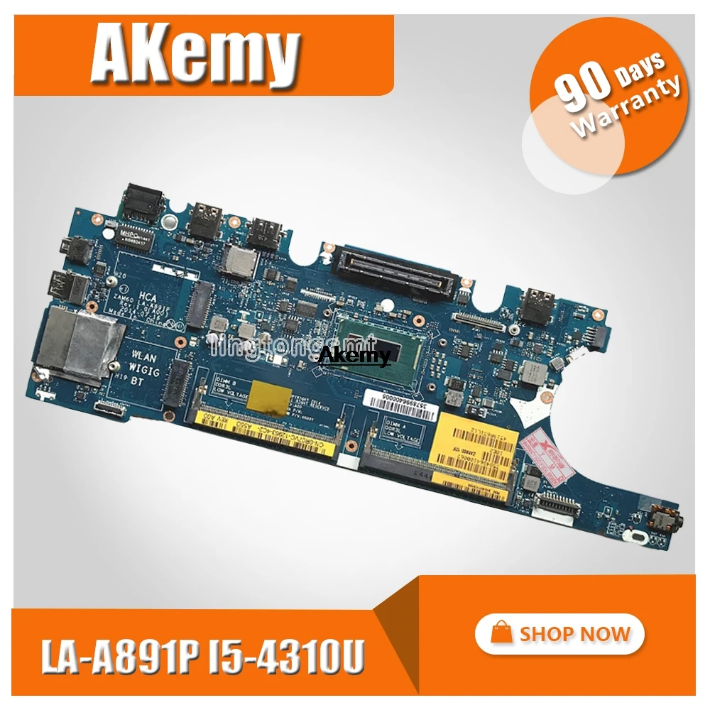 

FOR Dell Latitude E5250 Laptop Motherboard ZAM60 LA-A891P KTY9K 0KTY9K CN-0KTY9K w/ i5-4310U CPU Test work
