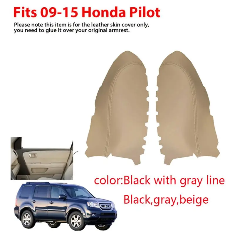 

2pcs Fits for 2009-2015 Honda Pilot Leather Front Door Panels Armrest Cover
