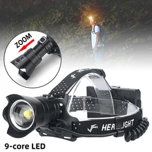 

SecurityIng Headlamps Led Zoomable Headlight Head Torch Flashlight Head lamp 3 Mode Light by 18650 battery for Fishing Hunting