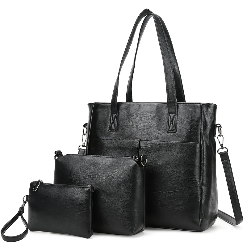 

Jiaona WOMEN'S Bag 2017 New Style Versatile Three-piece Set Different Size Bags Hand Shoulder Bag 7.4