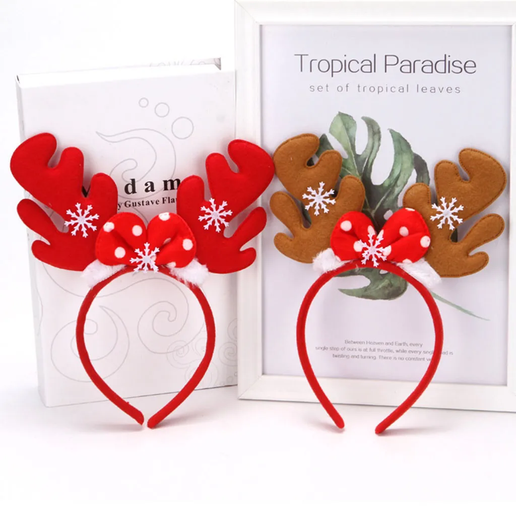

Christmas Hair Accessories Women's Headband Christmas Deer Bowknot Snow Girls Hairband Photography Props coletero pelo mujer yl