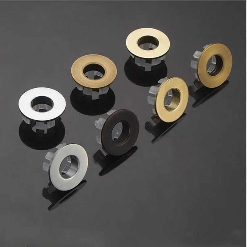 Bathroom Parts Basin Absorb Sink Overflow Hole Plug Copper Decorative Cover Brass Ring Basin Tidy Insert Replacement Accessories sink overflow cover bathroom sink overflow cover