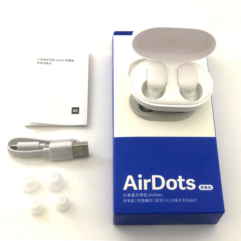 Bluetooth 5,0 xiaomi airdots Redmi Airdots TWS беспроводные наушники Голосовое управление шумоподавление управление краном - Цвет: WHITE TWSEJ02LM