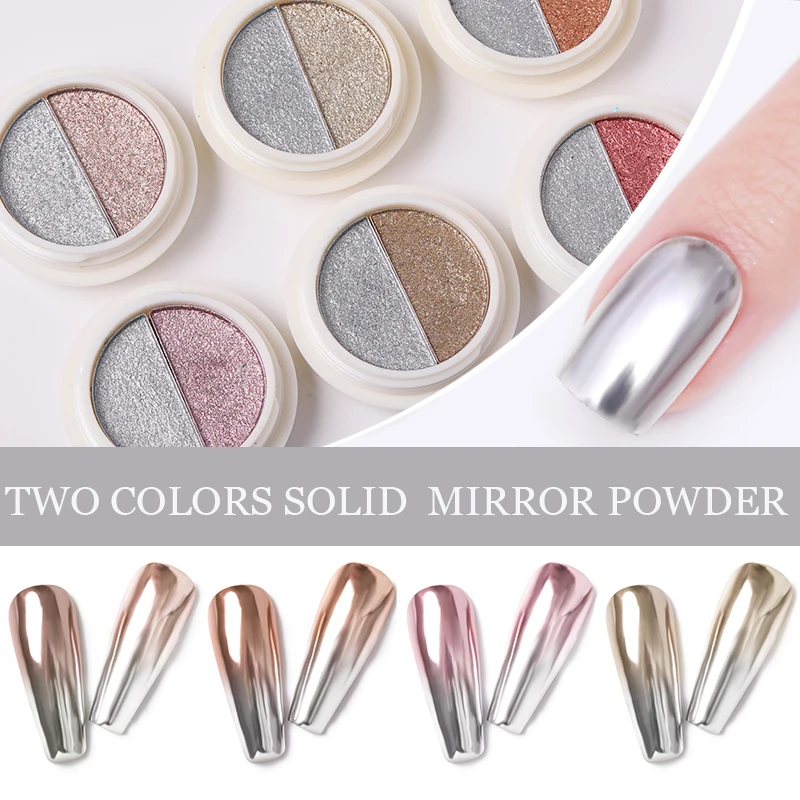 Nail Glitter 1 Box Mirror Nail Powder Sequins Pink Gold Silver Champagne Metal Effect Glitter Dust Pigment