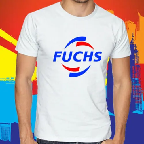 Новая мужская белая футболка с логотипом компании Fuchs Racing Engine Oil размеры от S до 3Xl |