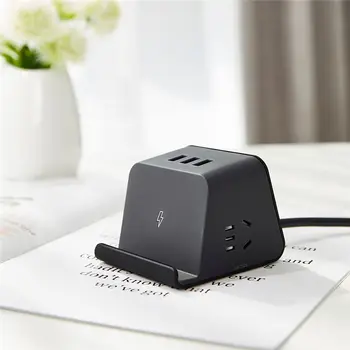 

Aigo 5W Wireless Charger Socket 3D Mini Power Strip Socket Outlet 3USB Ports Charge 6 Devices Extended line Sockets