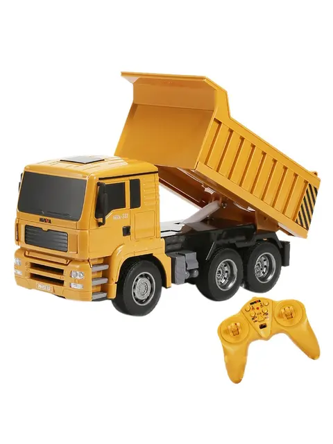 HUINA 1:18 RC Truck Dumper Caterpillar Tractor 6 channels Model Engineering Cars Excavator 1332 6CH Controlled Car Toy For Boy