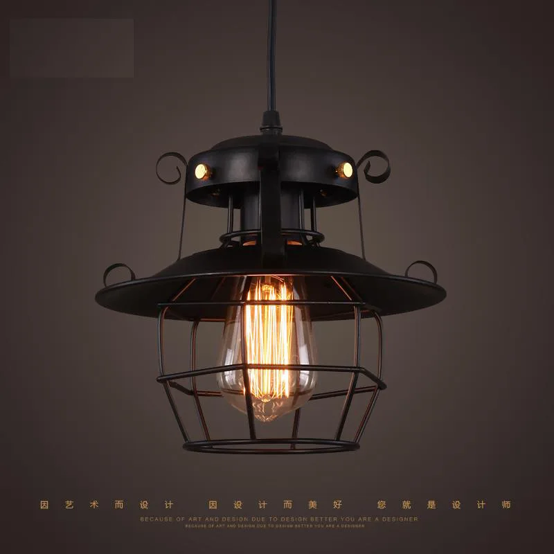 

LOFT Industrial Retro Iron Droplight Creative Cool Hallway Restaurant Clothing Store Showcase Decoration Cage Chandelier