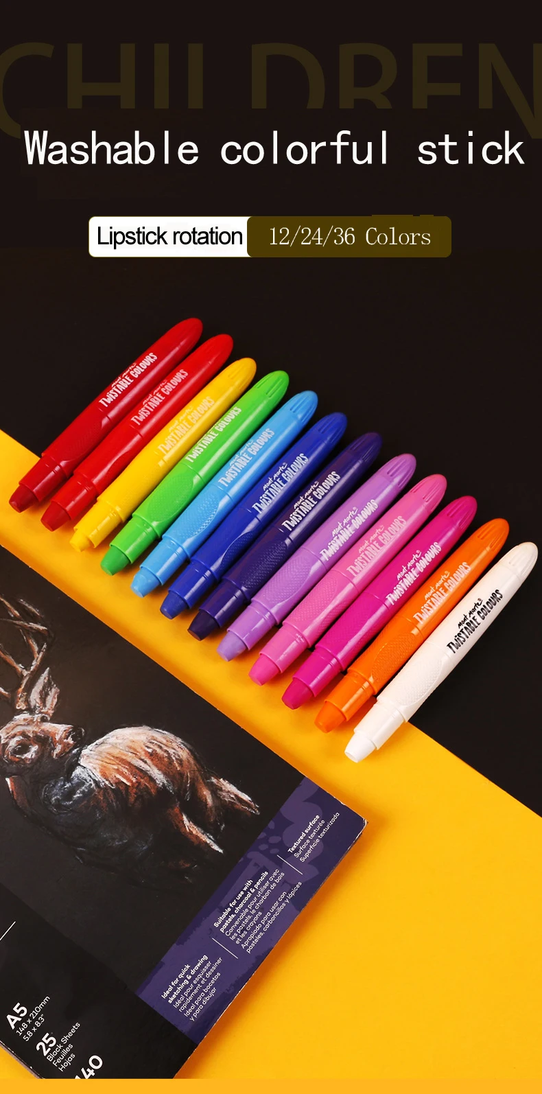 Conjunto de Lápis para Crianças Macias para Pintar Artigos de Papelaria Artigos de Arte Cores Óleo Pastel Desenho Crianças Secas 12 - 24 36 7 conjunto de lápis para crianças cores pastel