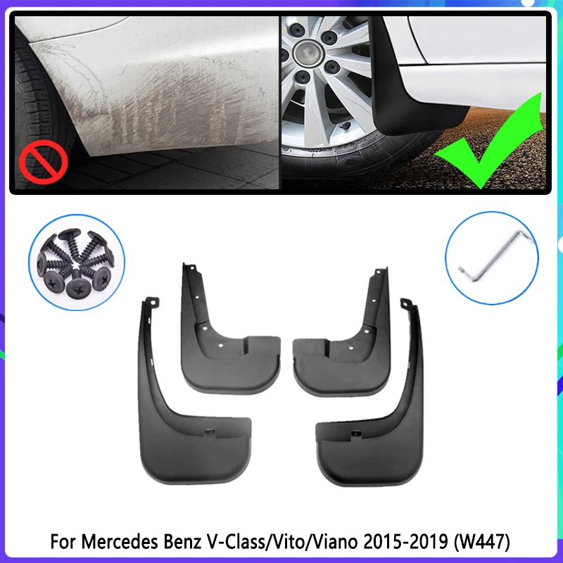 Auto Schlamm Flaps für Mercedes Benz V-Klasse Vito Viano 2015 ~ 2019 W447  Kotflügel Splash Guards Kotflügel Schmutzfänger auto Zubehör - AliExpress