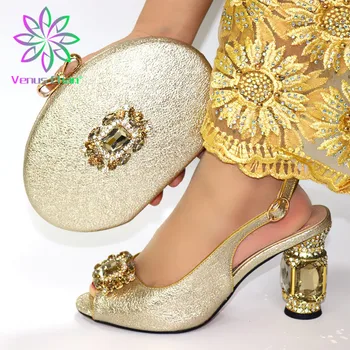 

New Fashion Italian Shoes with Matching Bags for Wedding Italy 2020 Italian Shoes and Bags Set Women Comfy Platform Sandal Shoes