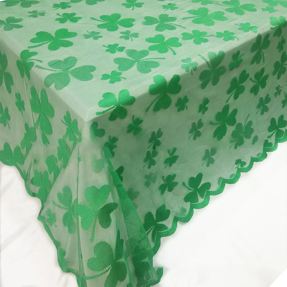 Скатерть для стола st Patrick Shamrock с изображением клевера зеленого листа вечерние