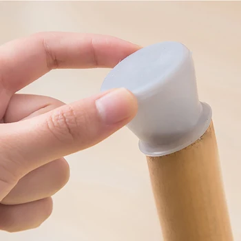 

4pcs Silicone Chair Leg Caps Feet Pads Furniture Table Covers Socks Floor Protectors Round Bottom Non Slip Cups