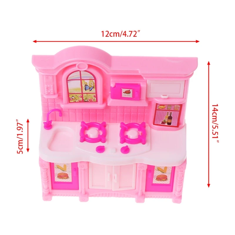 Кухонная мебель аксессуары для Барби Куклы столовая посуда Шкаф детская игрушка девочка подарок Y4QA