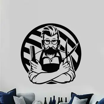 

Barbershop Sticker Bread Decal Customized Vinyl Wall Art Decor Windows Decoration Haircut Shavers Glass Barber Shop Decals