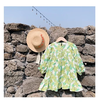 

Floral Print Girls Dress Children Clothes Girls Floral All Cotton Dresses Pastoral Style Skirt Party Princess Dress Kids Clothes