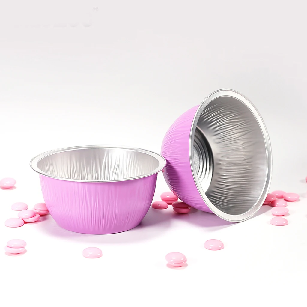 10 компл., круглая розовая емкость 80 г, алюминиевая фольга, плавильная чаша с воском мисочка из алюминиевой фольги Bluezoo, инструмент для расчесывания воска