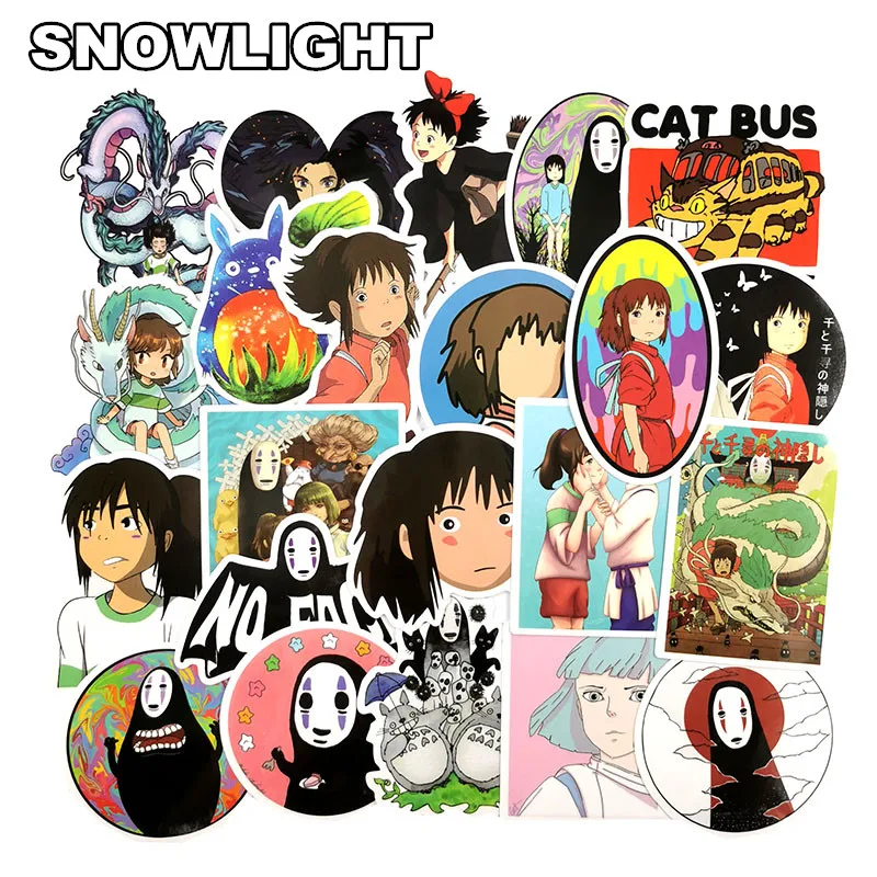 10/30/50pcs/pack Hayao Miyazaki Anime No Face Man Stickers For Car Fridge Laptop Spirited Away Waterproof Sticker For Children