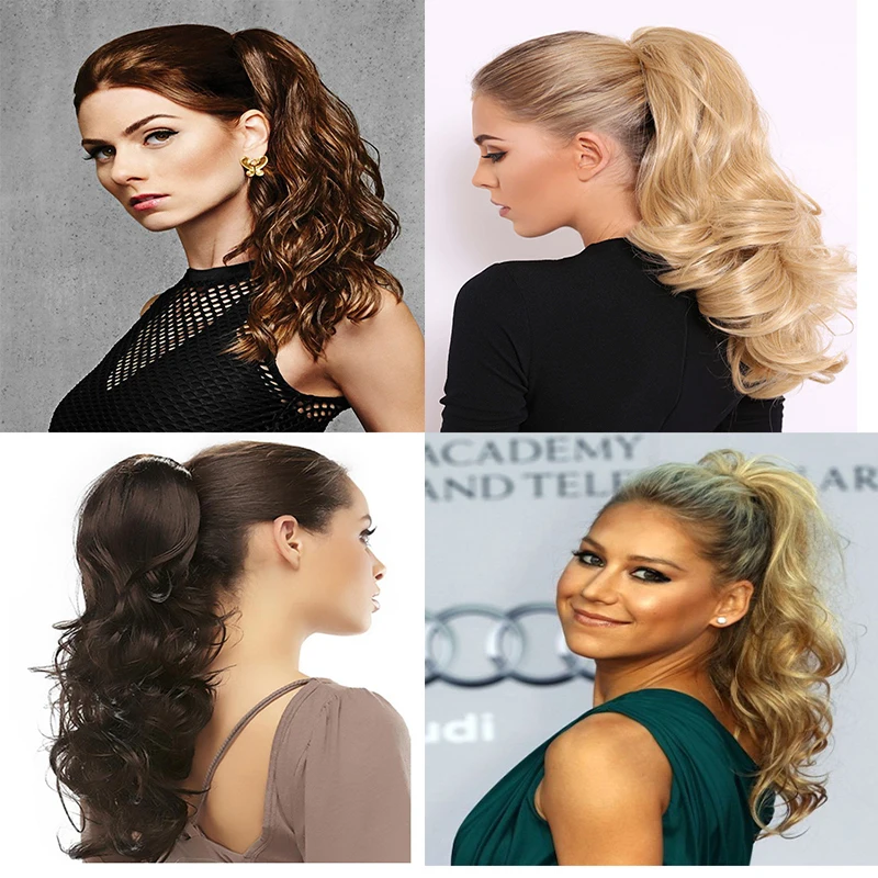 24 Inch Long Wave Synthetic Claw Clip Ponytail Hair Extension Fashion Women's High Temperature Fiber Hair Accessories fake hair extensions