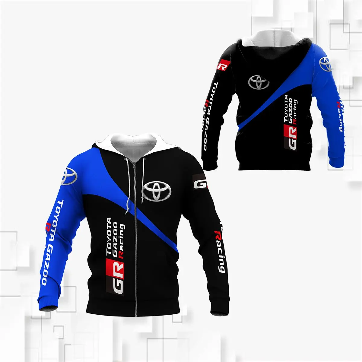 Spring leisure Toyota car logo 3D printing hoodie high quality Harajuku zipper jacket fashion hip hop plus size sportswear punk