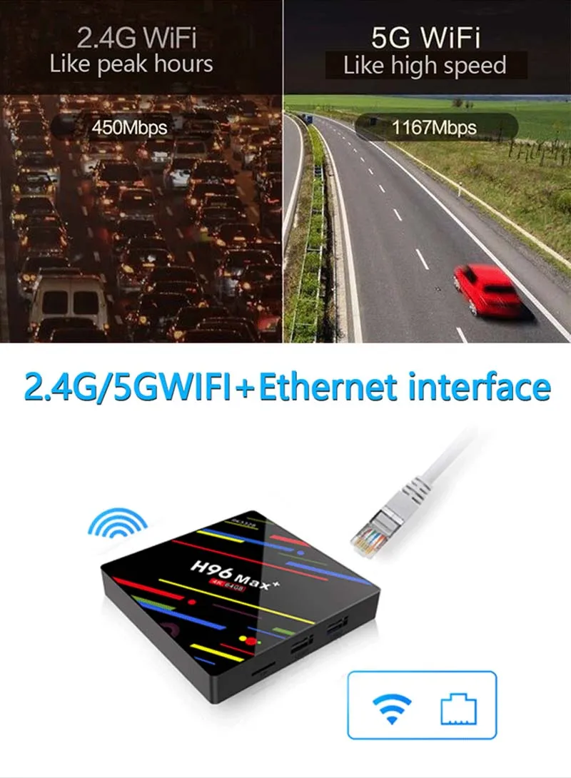 H96 MAX Plus TV BOX Android 9.0 4GB RAM 32GB 64GB ROM RK3328 Set Top Box 5G/2.4GWifi 4K smart Media Player pro PK X96 RK3318 HK1