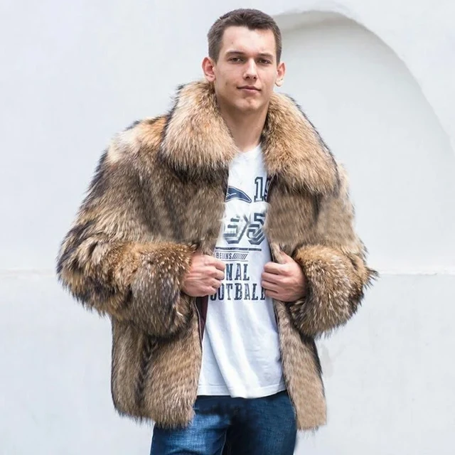 Brand New Natural Coyote Fur Jacket Coat W/hood Hoodie for Men 