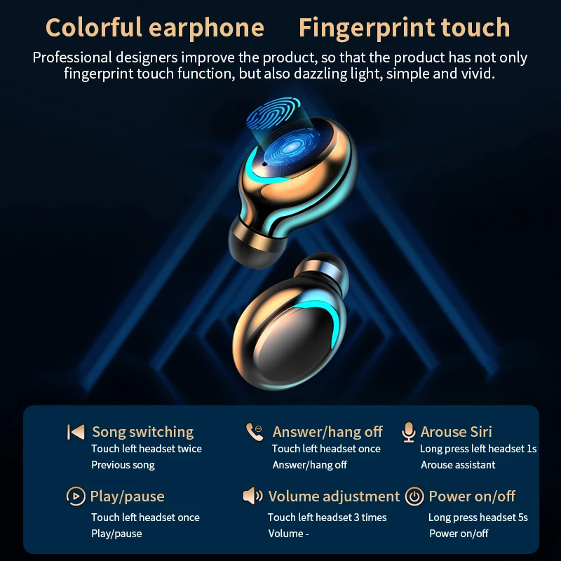 Bluetooth 5 0 Earphone 9D Stereo Mini Wireless Earbuds Wireless Headphones TWS Sport Waterproof Earphones For IPhone Android