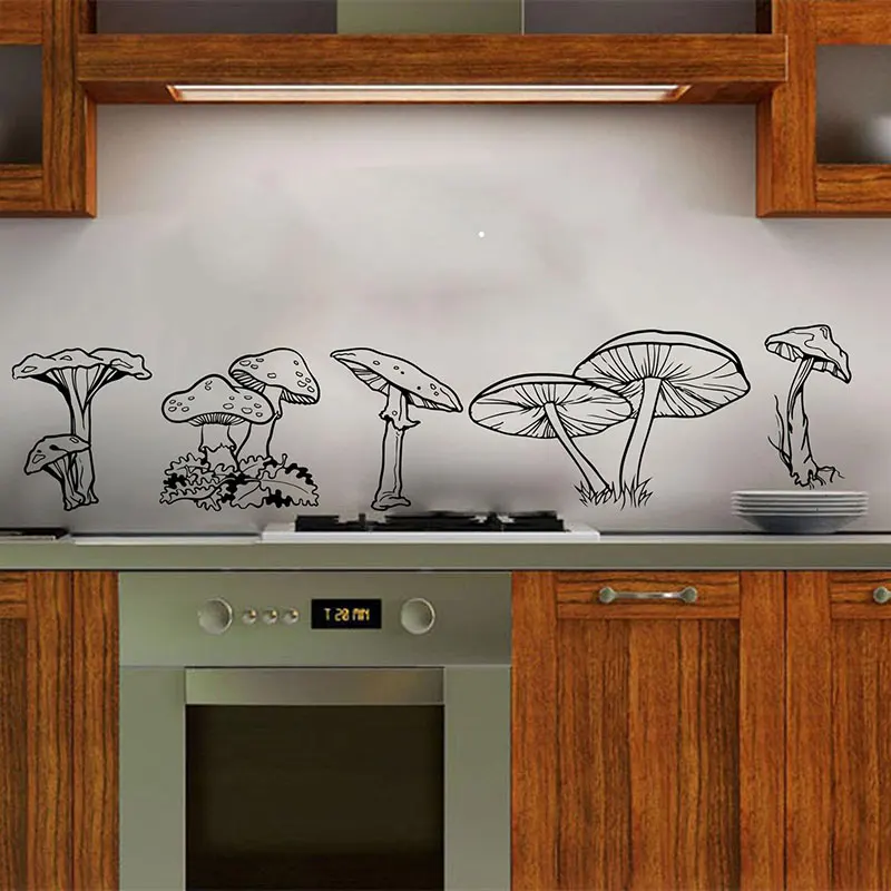 

Forest Mushroom Kitchen Wall Stickes Vinyl Art Home Decor For Kids Room Baby Nursery Bedroom Wall Decals Removable Murals 3B54