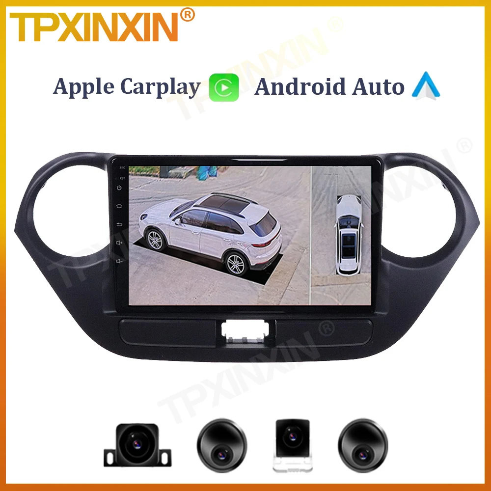 

6+128G For Hyundai Grand I10 2013 2016 Android Auto Car Radio Multimedia Video Player Carplay HeadUnit GPS Navigation 360 Camera