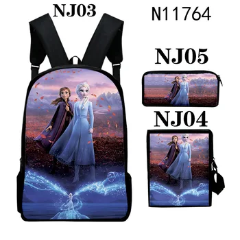 

Hot Girls Cartoon School Bag Kids lovely Princess Elsa Anna Backpack Cute Brand Girls Boys School Bag 3PCs / Set Set School Bag