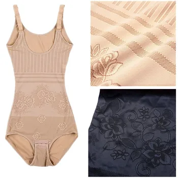 

Jececer Body Shapers Women Slimming Underwear Bodysuit Adjustable Straps Seamless Comfortable Bodysuit Nude Black