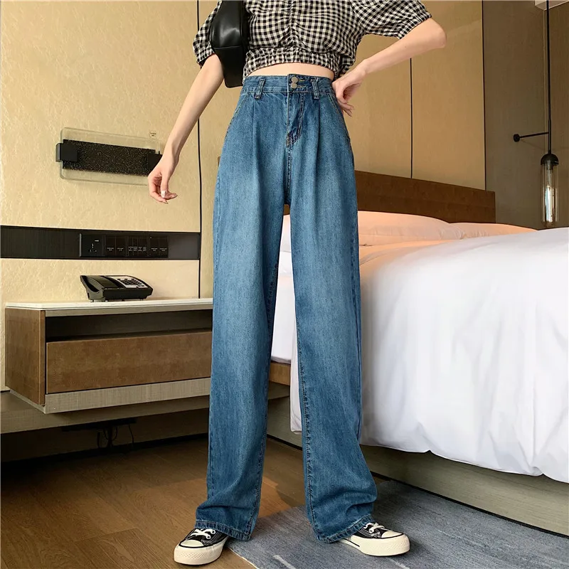 

Jeans Women Vintage High Waist Wide Leg Denim Trousers Wash Cotton Fashion Boyfriend Mom Jeans Plus Size Ladies Vaqueros Mujer